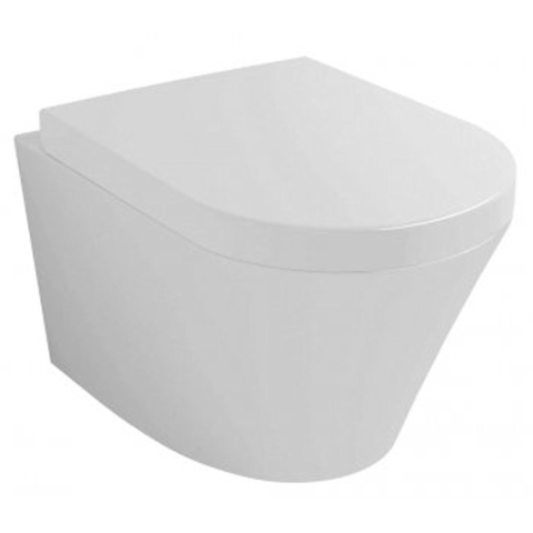 Wiesbaden Vesta WC suspendu – fixation invisible – profondeur 52 cm – avec abattant softclose – blanc brillant SW49005