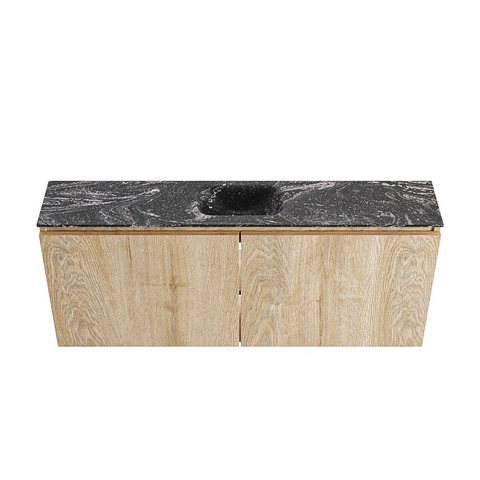 MONDIAZ TURE-DLUX Meuble de toilettes 120 cm Chêne lavé. Lavabo EDEN Lava position milieu. Avec 1 trou de robinet. SW1104107