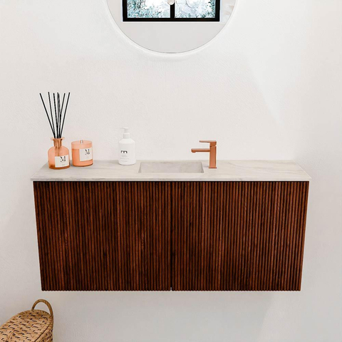 Mondiaz JOYA-DLUX 90cm toiletmeubel - kleur Ruby - Wastafel FAYE positie Midden 1 kraangat kleur Ostra. SW1423786