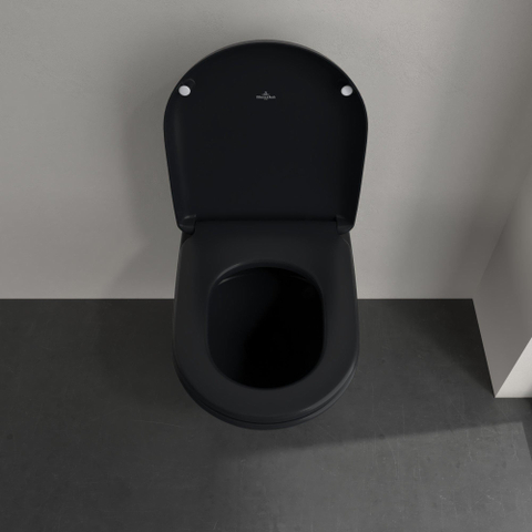 Villeroy & Boch Antao wandcloset - diepspoel - zonder spoelrand - met TwistFlush CeramicPlus - Pure Black (mat zwart) SW917841