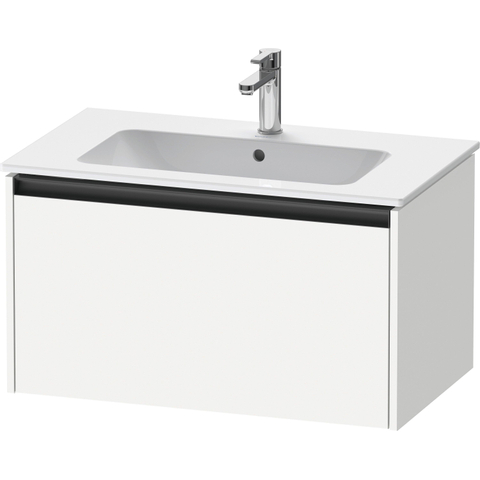 Duravit Ketho.2 Wastafelonderbouwkast - met 1 lade - 81x48x44cm - met greep antraciet - wit mat SW772894