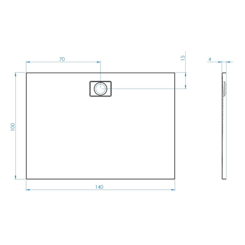 Xenz Flat Zero douchevloer - 140x100x4 - Acryl - wit SW378973