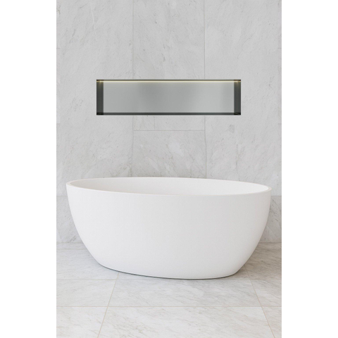 Hotbath &MORE Boîte d'encastrement ou niche encastrée - 30x120x10 - sans cadre + LED - Acier inoxydable 316 SW1246628