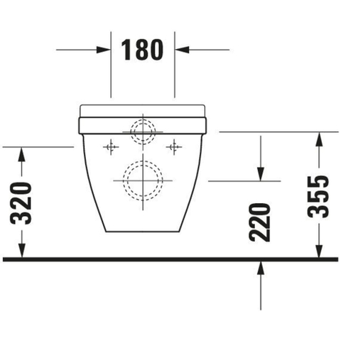 Duravit Starck 3 WC suspendu – à fond plat – profondeur 54 cm – blanc brillant 0314757