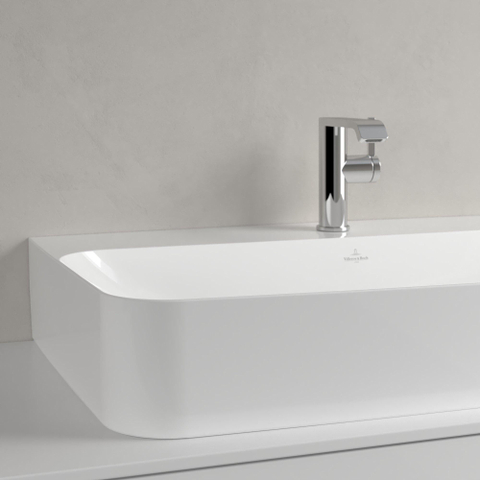 Villeroy & Boch Finion Lavabo - 800 x 470 x 165 mm - Blanc Alpin CeramicPlus - sans trop-plein - meulé SW106486