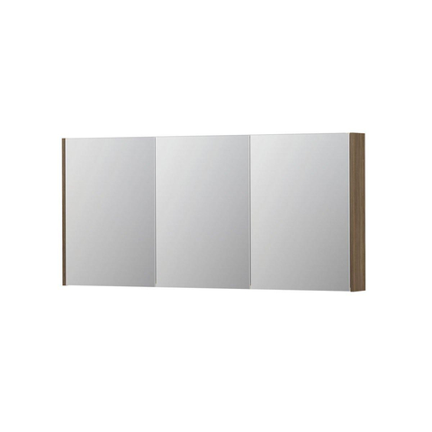 INK SPK2 spiegelkast – 160x74x14 cm – 3 deuren, dubbelzijdige spiegeldeuren – Zuiver Eiken mat SW440338