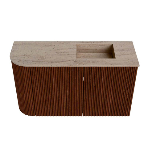 Mondiaz JOYA-DLUX 71.6cm toiletmeubel - ronding links kleur Ruby - Wastafel FAYE positie Rechts 1 kraangat kleur Saba. SW1425613