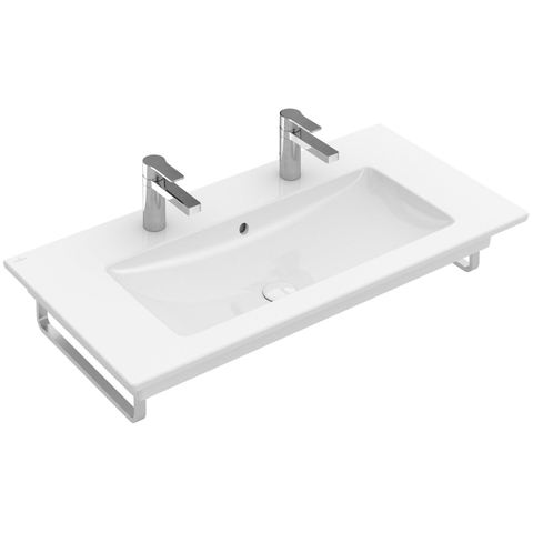 Villeroy & Boch venticello Meubelwastafel wasbak midden - 2 kraangaten - 100x50cm overloop - White Alpine (glans wit) 1025116
