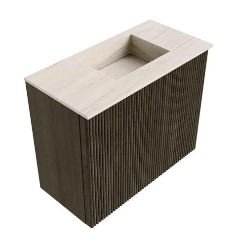 Mondiaz JOYA-DLUX 50cm toiletmeubel - kleur Shadow - Wastafel FAYE positie Rechts 1 kraangat kleur Meli. SW1424867