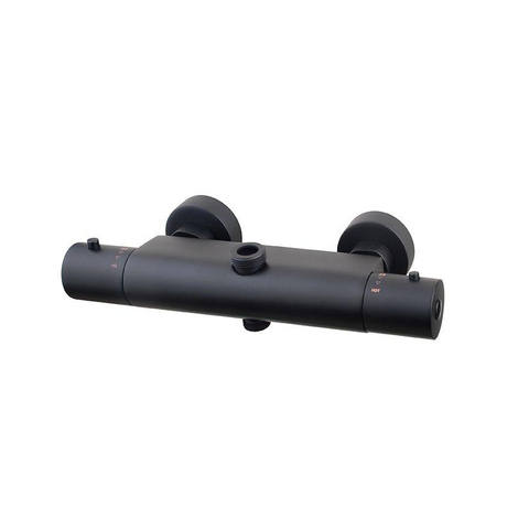 Wiesbaden Caral Mitigeur thermostatique pour ensemble de douche pluie thermostatique en saillie mat noir SW384992