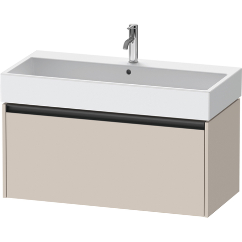 Duravit Ketho.2 Wastafelonderbouwkast - met 1 lade - 98.4x46x44cm - met greep antraciet - taupe mat SW771864