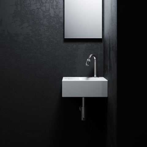 Clou Flush Lavabo d'angle 27x27x10cm avec trou de robinet Céramique Blanc SW9333