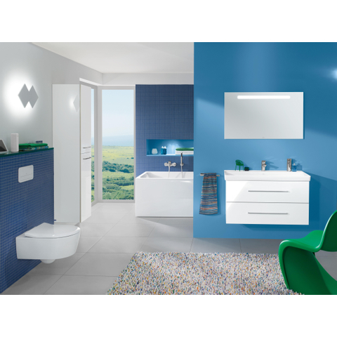 Villeroy & Boch More to see one spiegel - met geïntegreerde led verlichting - 100x60mm - inclusief bevestiging - glans zilver SW453753