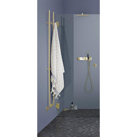 Instamat Jay Elektrische Handdoekradiator 172cm hoog 29Watt Geborsteld Messing SHOWROOMMODEL SHOW26157
