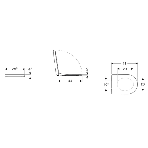 WC Geberit Icon - abattant - fermeture douce & libération rapide - fixation supérieure - Duroplast Blanc SW354597