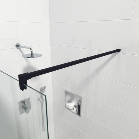 FugaFlow Eccelente Douche à l'italienne Vetro - 90x200cm - verre clair - noir mat SW1468458