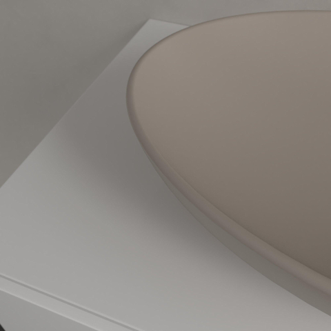 Villeroy & Boch Loop & Friends opzetwastafel - 56x38cm - zonder kraangat - met overloop CeramicPlus - mat almond (beige) SW644146