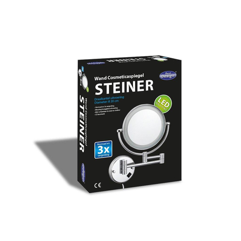Best Design Steiner wand cosmeticaspiegel incl. LED verlichting chroom SW280322