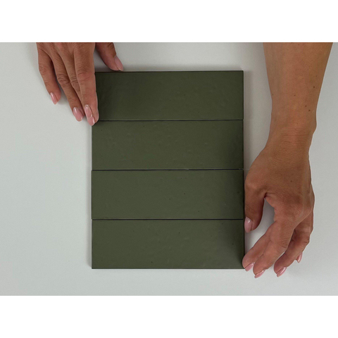SAMPLE Terravito Nocino wandtegel - 6x18.6cm - Selva mat (groen) SW1221366