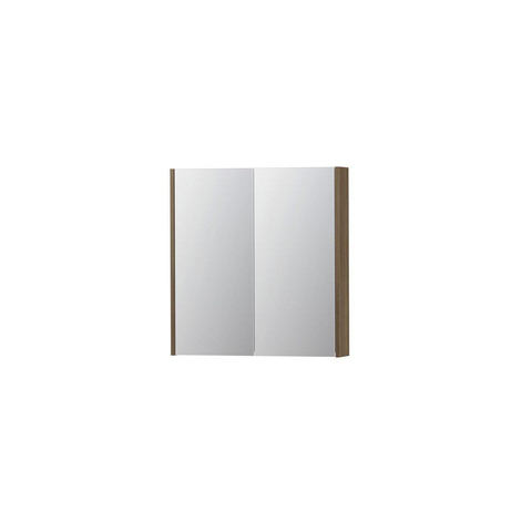 INK SPK2 spiegelkast – 70x74x14 cm – 2 deuren, dubbelzijdige spiegeldeuren – Zuiver Eiken mat SW440335