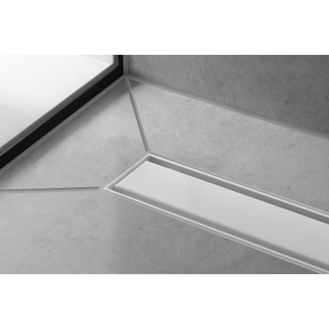 Hansgrohe RainDrain Match Douchegoot - 80cm - hoogte verstelbaar frame - mat wit SW1590441