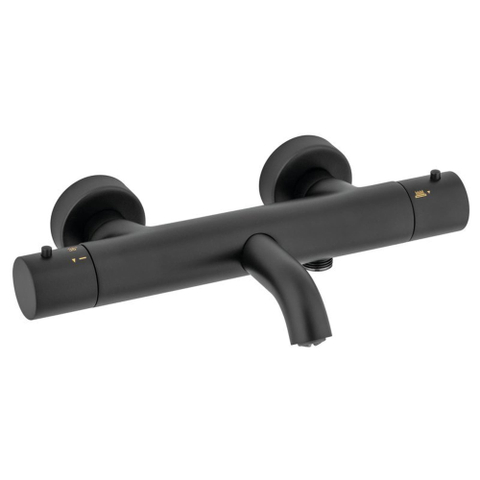 Plieger Napoli robinet de baignoire thermostatique avec inverseur avec raccords cool body noir mat SW358821