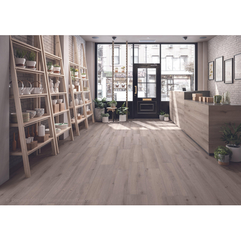 Terravito Fissaro carreau mural et de sol - 22.2x89.5cm - 8mm - rectifié - antidérapant - effet bois - gris SW863174