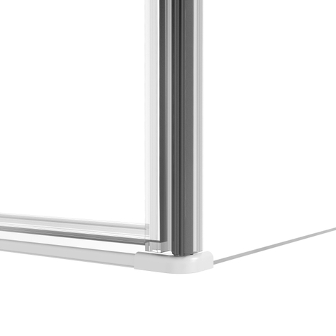 FugaFlow Eccelente Vetro Cabine de Douche - 80x80x200cm - charnières - poignée de porte - barre de stabilisation - plat - verre de sécurité clair - Mat blanc SW1222889