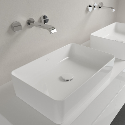 Villeroy & Boch Collaro opzetwastafel rechthoekig - 56x36cm - zonder overloop - zonder kraangat CeramicPlus - White Alpine (glans wit) SW358360