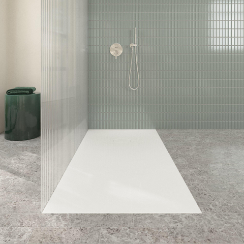 Villeroy & Boch Ecora douchebak - 160x80x4.5cm - afvoer korte zijde - white alpine (wit) SW1558923