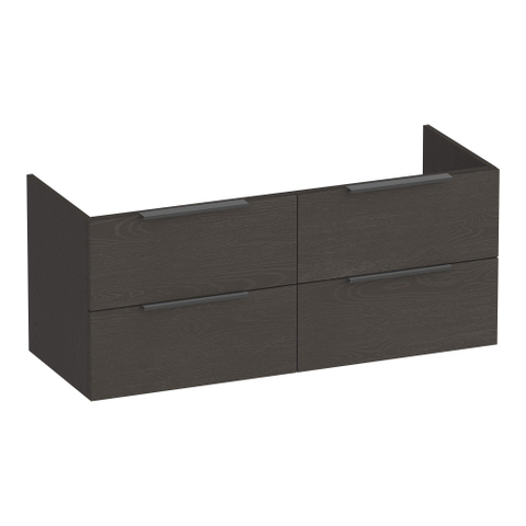 BRAUER Elevate meuble sous-lavabo 120 sans poignées rapportées 4 tiroirs à fermeture amortie et 2 découpes pour siphon - Timber Anthracite SW1200135