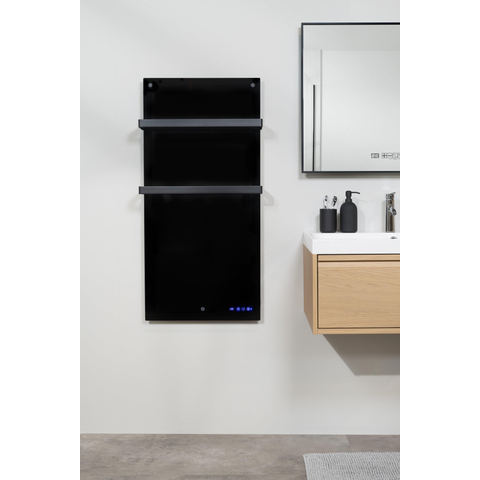 Eurom Sani 800 Comfort Panneau infrarouge salle de bains 115x55cm Wifi 800watt Verre Noir SW656485