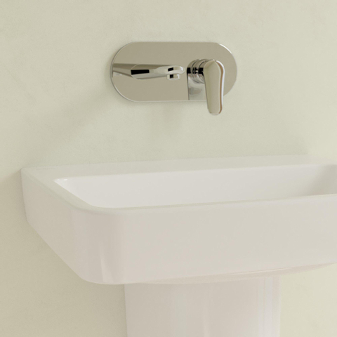 Villeroy & Boch O.novo wastafel - zonder kraangat - 60x46cm - zonder overloop CeramicPlus - White Alpine (glans wit) SW448374