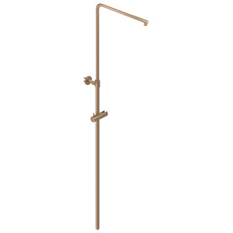 IVY Bond Ensemble de douche pluie - apparent - pomme de douche medium 25 cm - douchette 3 jets - cuivre brossé mat PVD SW1032407