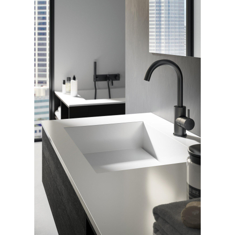 Hotbath Cobber Wastafelmengkraan - 27.8cm - 1 gats - met draaibare uitloop - zonder waste - mat zwart SW86319