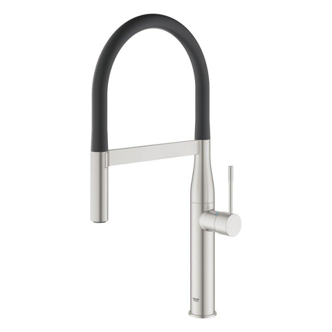 Grohe Essence New Keukenkraan - hoog - uittrekbare uitloop - 2 straalsoorten - met profesionele handdouche - Brushed Supersteel (RVS) SW86842