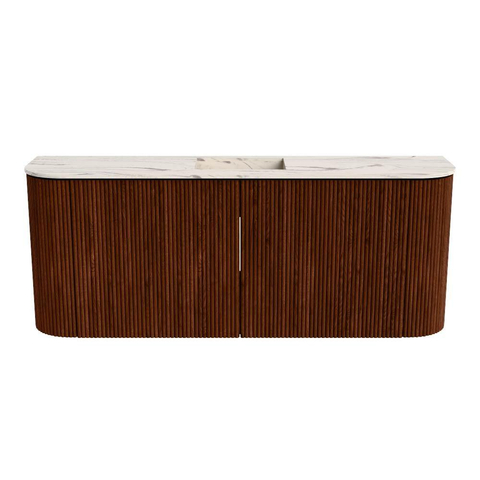 Mondiaz JOYA-DLUX 103.2cm toiletmeubel - ronding links en rechts kleur Ruby - Wastafel FAYE positie Midden 1 kraangat kleur Nata. SW1425482