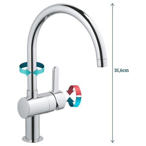Grohe Flair Keukenkraan - hoog - chroom 4339235