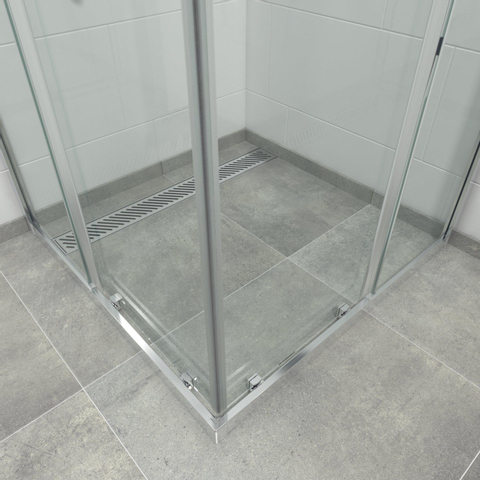 FugaFlow Boutry Quick Fit cabine de douche - carré - 90x90x195cm - accès d'angle - porte coulissante - anti calcaire - Chrome SW999907