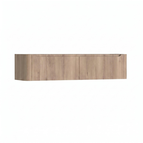 H&R badmeubelen Juice Wastafelonderkast - 180x45x40cm - afgeronde hoeken - 2 lades - geïntegreerde greep - rockford oak SW867594