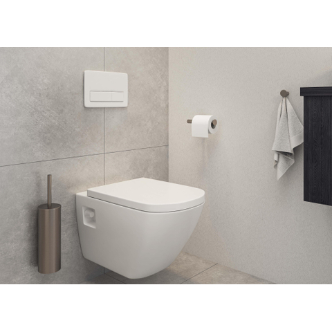 MAY Accessoires Ensemble d’accessoires composé de garniture de balai crochet de toilette et dérouleur Nickel brossé PVD SW1224701