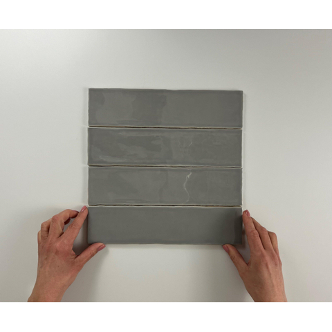ÉCHANTILLON Terravito Pavero carreau mural - 7.5x30cm - 8.6mm - Rectangulaire - Gris brillant SW736234