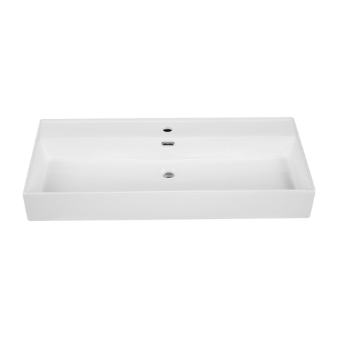 Saniclass Legend Meubelwastafel - 101x47x12cm - met overloop - 1 wasbak - 1 kraangat - keramiek - glans wit SW1382548
