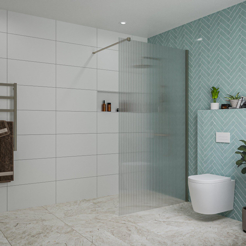 Fortifura Galeria Douche à l'italienne - 110x200cm - verre nervuré - Gunmetal brossé SW917143