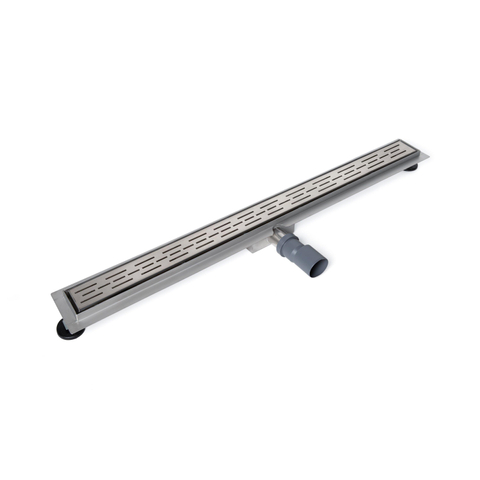 Xellanz Eco douchegoot met flens 100x7x6.7cm ondiep met zijuitloop RVS OUTLETSTORE STORE37743