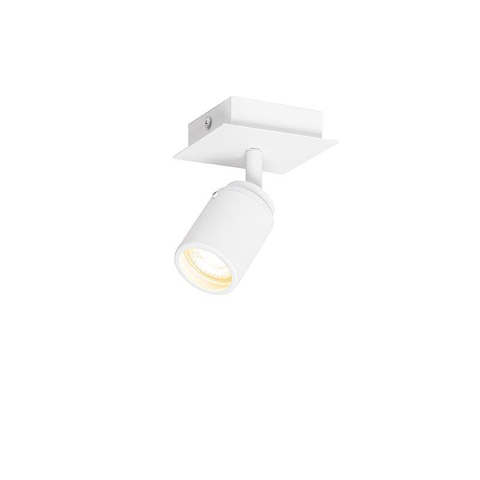 QAZQA Ducha plafonnier de salle de bains - 10x10cm - 1 spot - IP44 - carré - blanc mat SW1187231