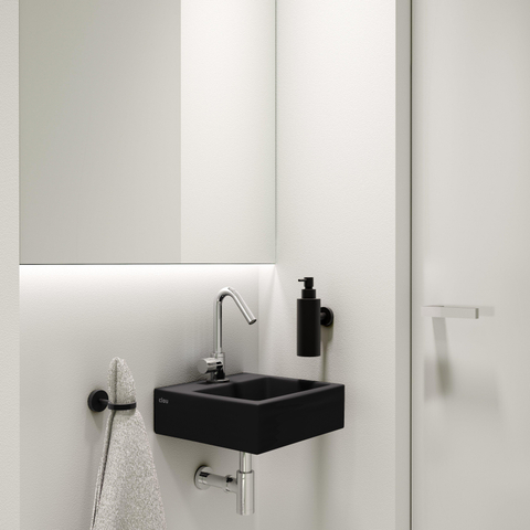 Clou Flush 1 lave-mains 28x27cm trou de robinet Céramique Noir mat SW9356