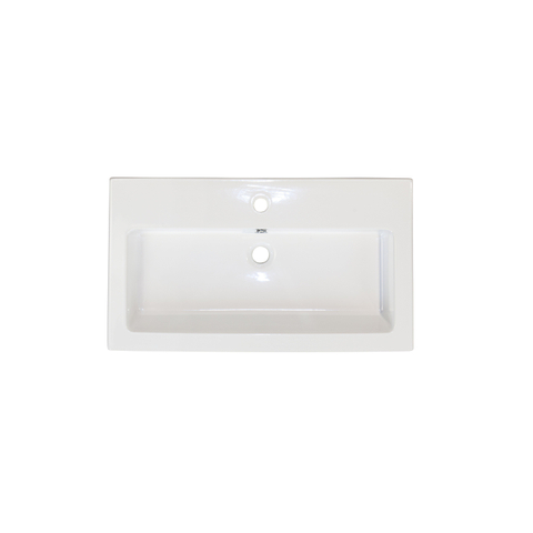 H&R Badmeubelen Djazz Wastafel - 81x45.5x4cm - 1 kraangat - keramiek wit SW235609