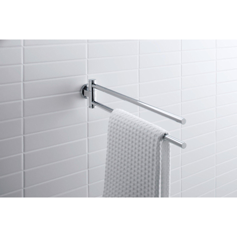 Duravit D-code 2 lids handdoekhouder - 44.5cm - hoogglans chroom GA49408