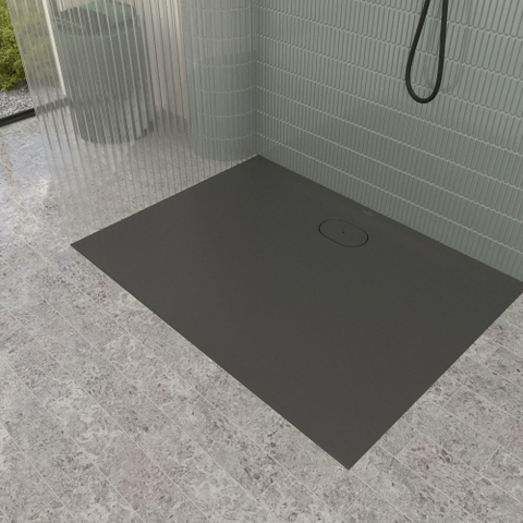 Villeroy & Boch Ecora douchebak - 120x90x3.5cm - afvoer lange zijde - anthracite (antraciet) SW1558991